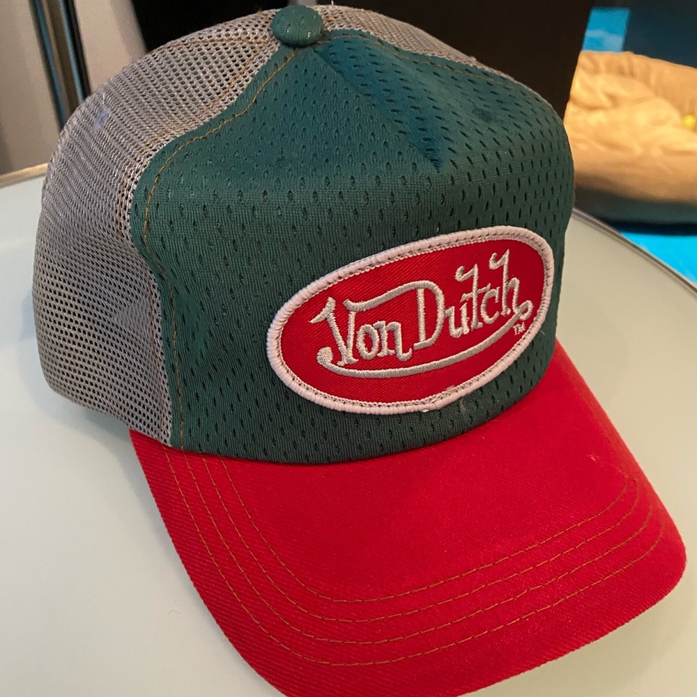 COPY - Y2K Von Dutch Trucker Hat Snapback Large Embroidered Logo Patch Red